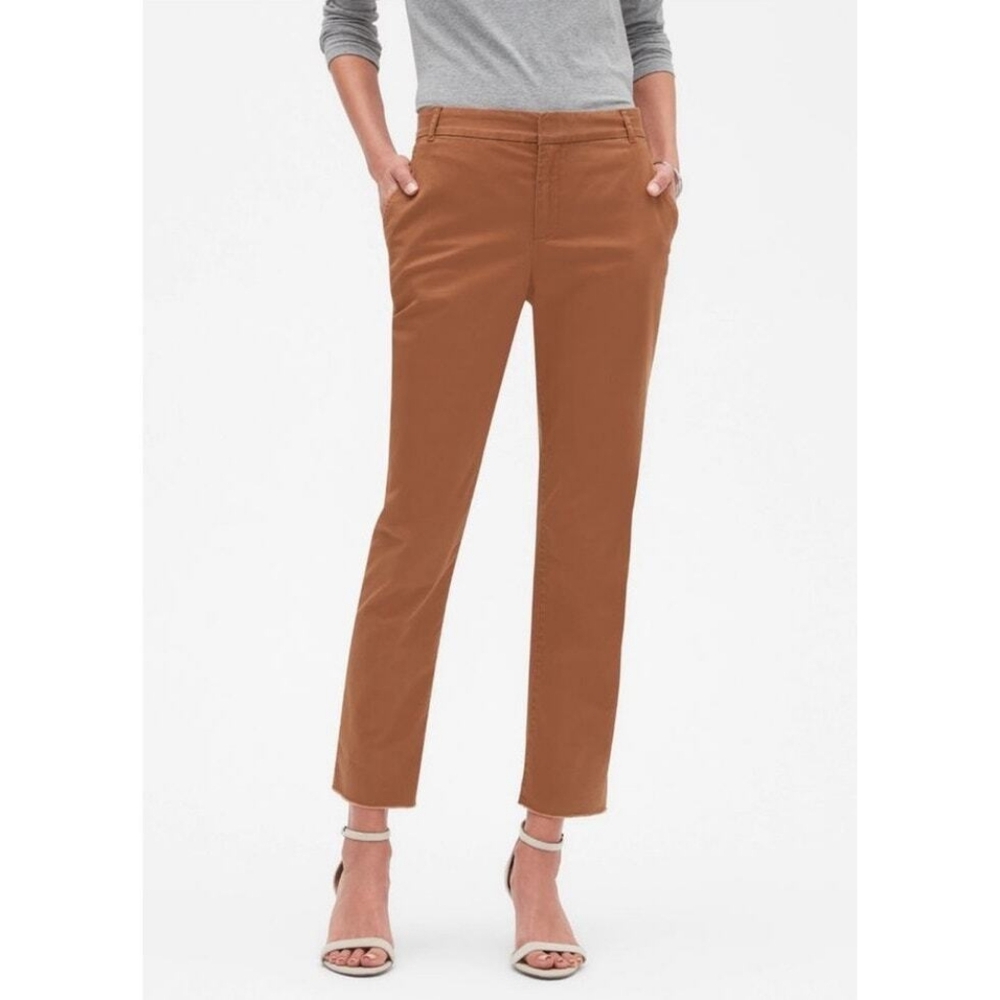 Banana Republic Copper Tan Sloan Pants Women's Size 4 Cropped Ankle